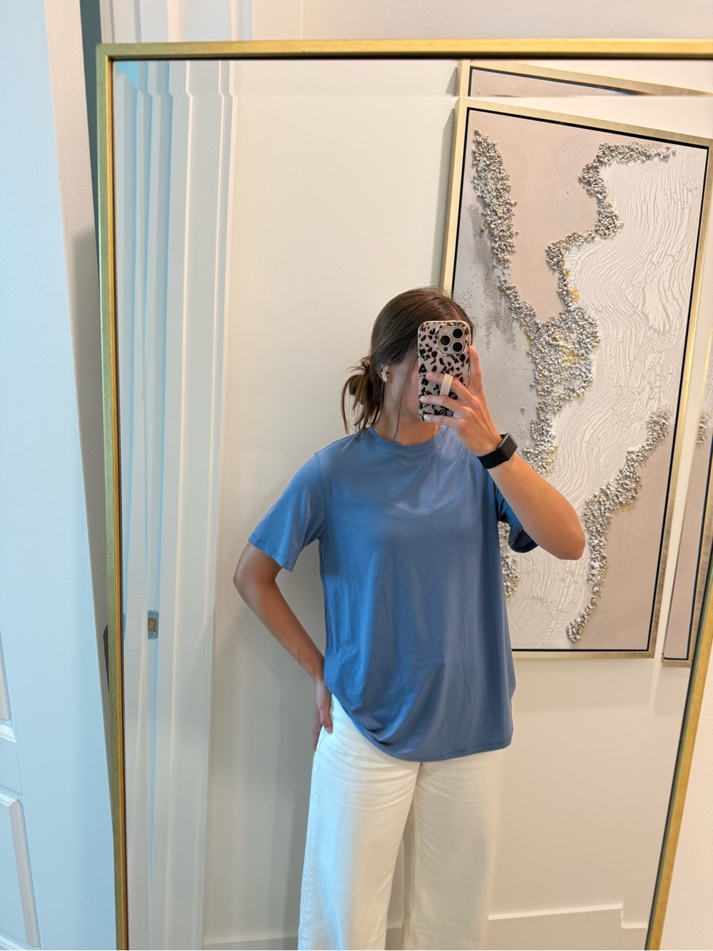 Lululemon Jersey training short sleeve shirt washed denim